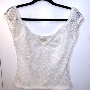 EUC Urban Outfitters white lace cap sleeve top